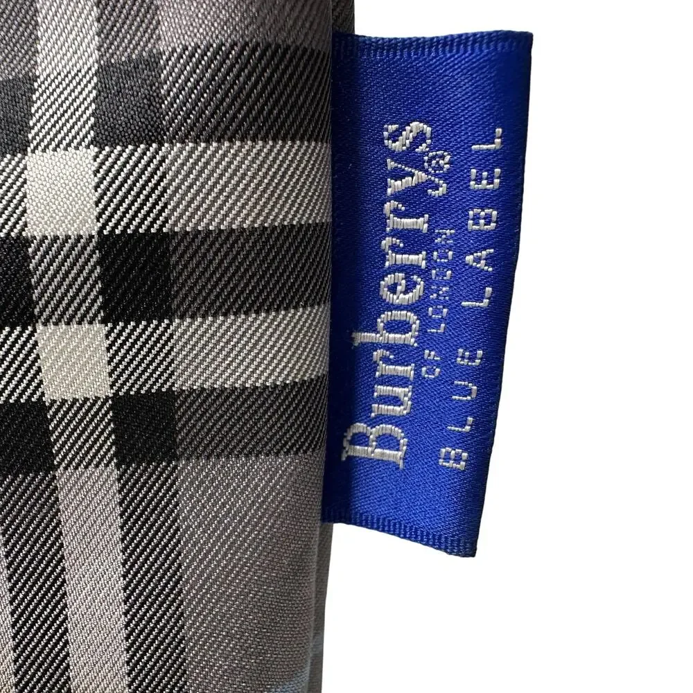 Autre Marque Burberrys London Gray Nova Check Blue Label NylonTote Bag